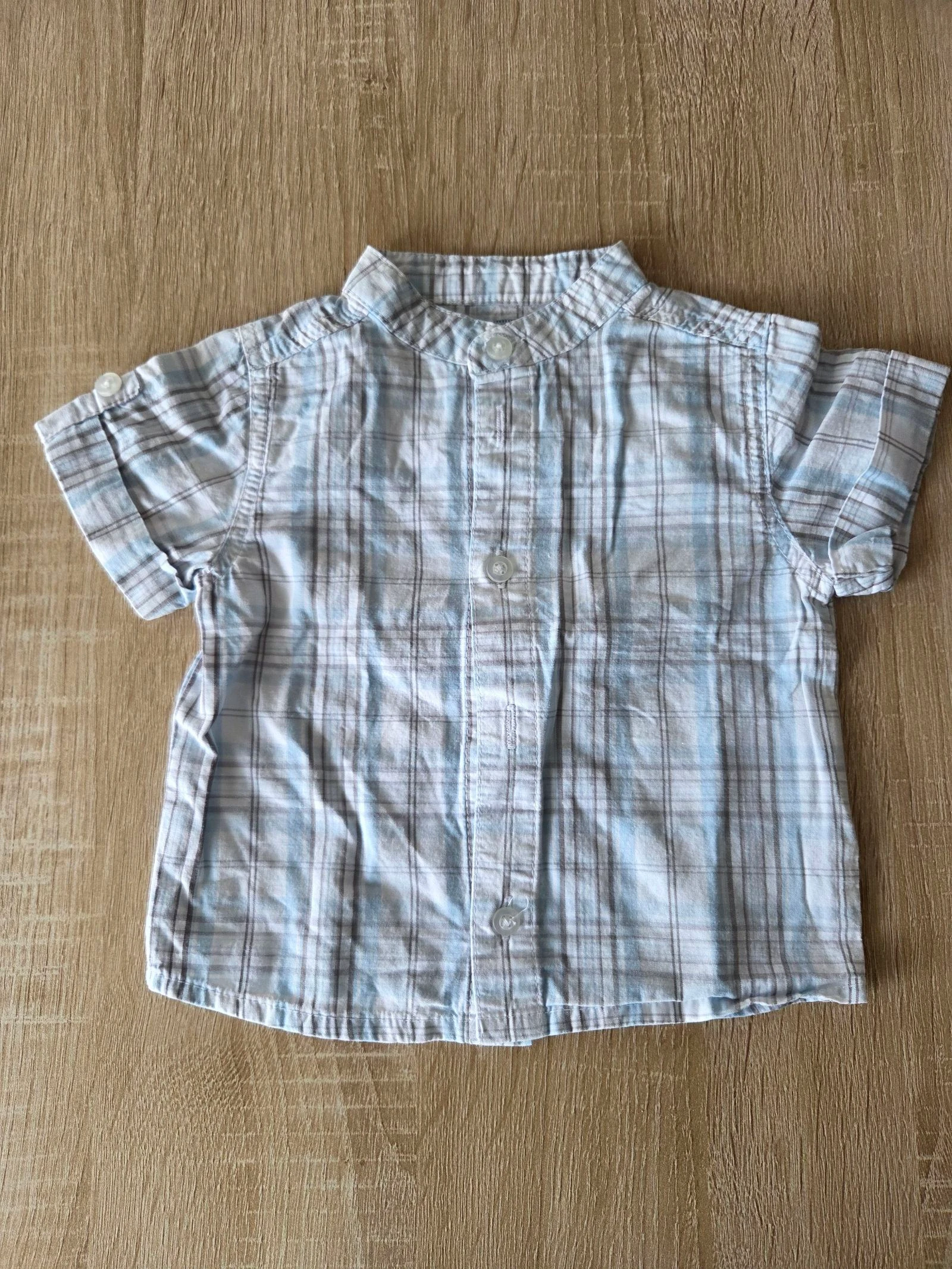 Chemise manches courtes bleu clair taille 3 mois Kimbaloo